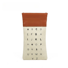 Alphabet Print Spandex Canvas Glasses Pouch