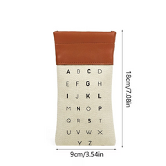 Alphabet Print Spandex Canvas Glasses Pouch