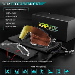 KAPVOE Prescription Photochromic Cycling Sports Glasses X76