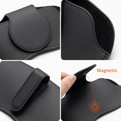 Magnetic PU Leather Car Sun Visor Glasses Holder Clip