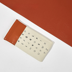 Alphabet Print Spandex Canvas Glasses Pouch